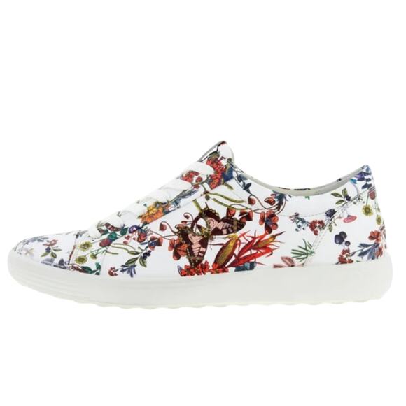 ECCO X KRISTJANA S. WILLIAMS Soft 7 Sneaker EU 41 10-10.5 White Floral 470303 - Picture 2 of 11